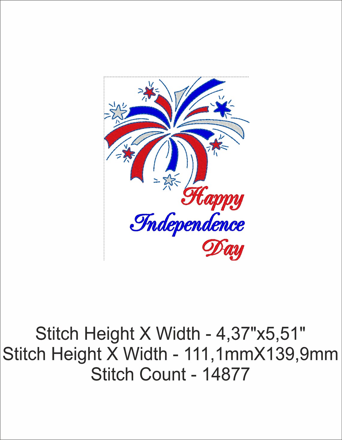 Usa independence day embroidery design 5 sizes instant  etsy