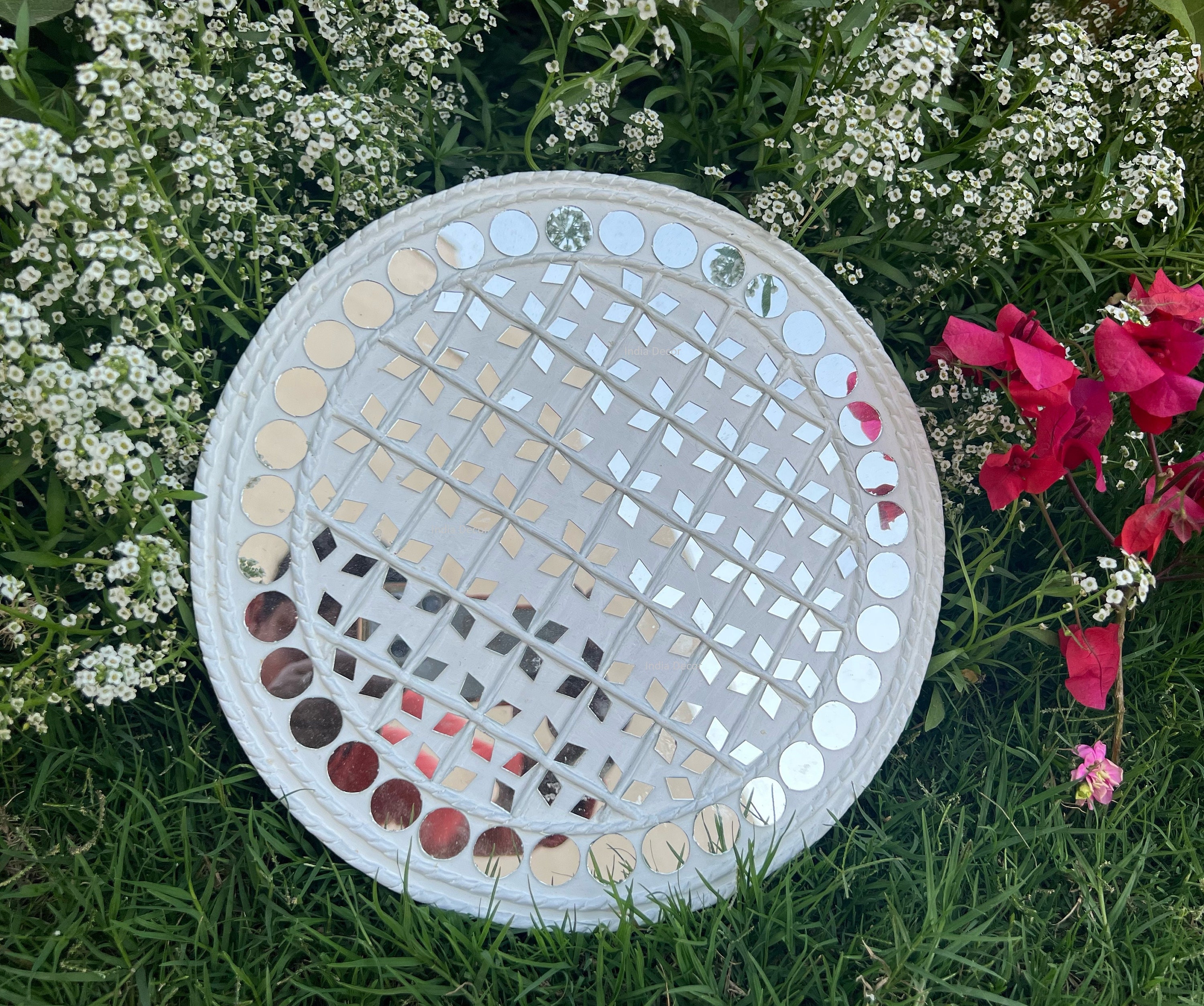 VINTAGE WALL PLATE Mirror Wall Plate Indian Mud and Mirror Etsy