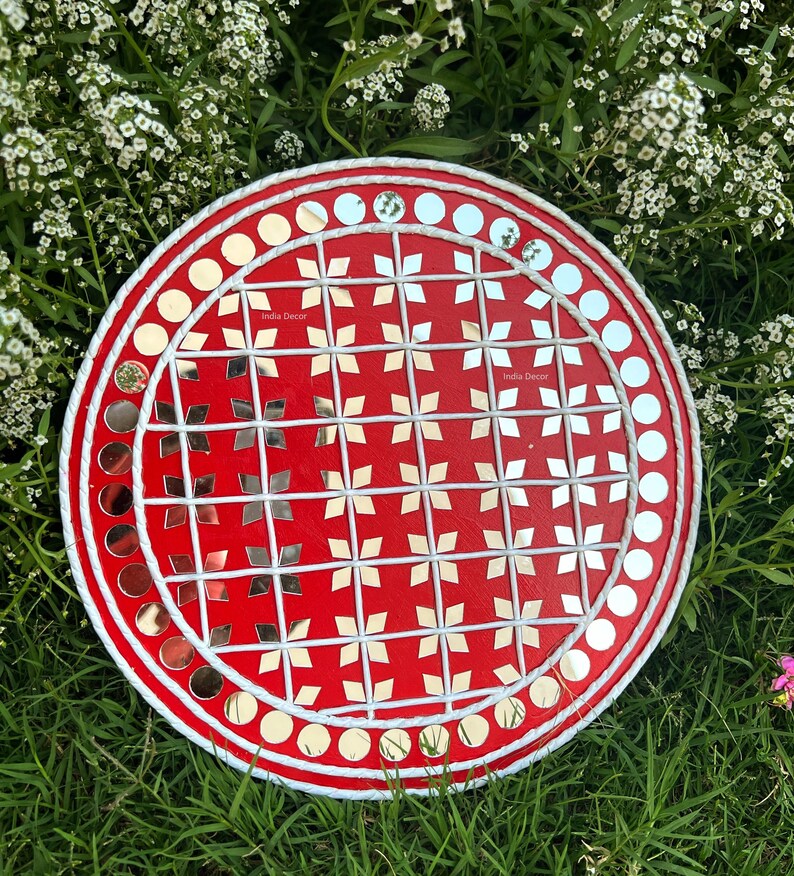 VINTAGE WALL PLATE Mirror Wall Plate Indian Mud and Mirror Etsy