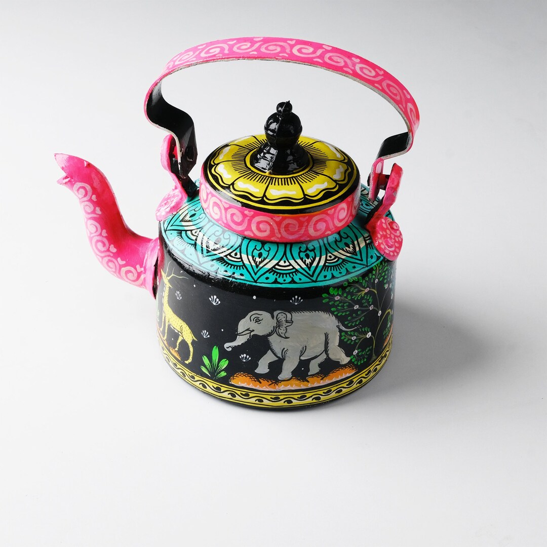INDIAN TEA KETTLE Handpainted Tea Kettle Pattachitra Tea Etsy