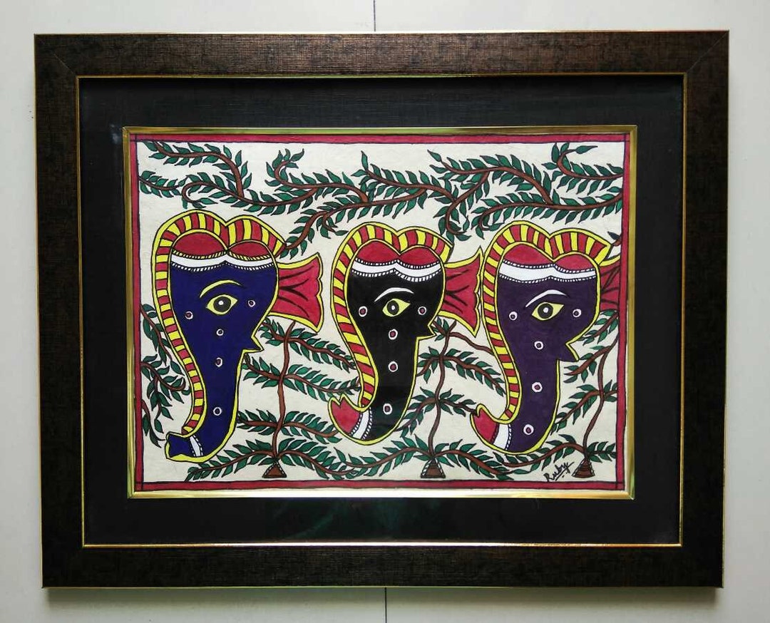 Original Madhubani Painting, Madhubani Wall Art, Mithila Painting
