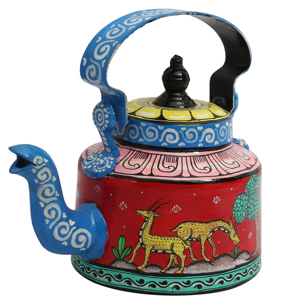 INDIAN TEA KETTLE Handpainted Tea Kettle Pattachitra Tea Etsy