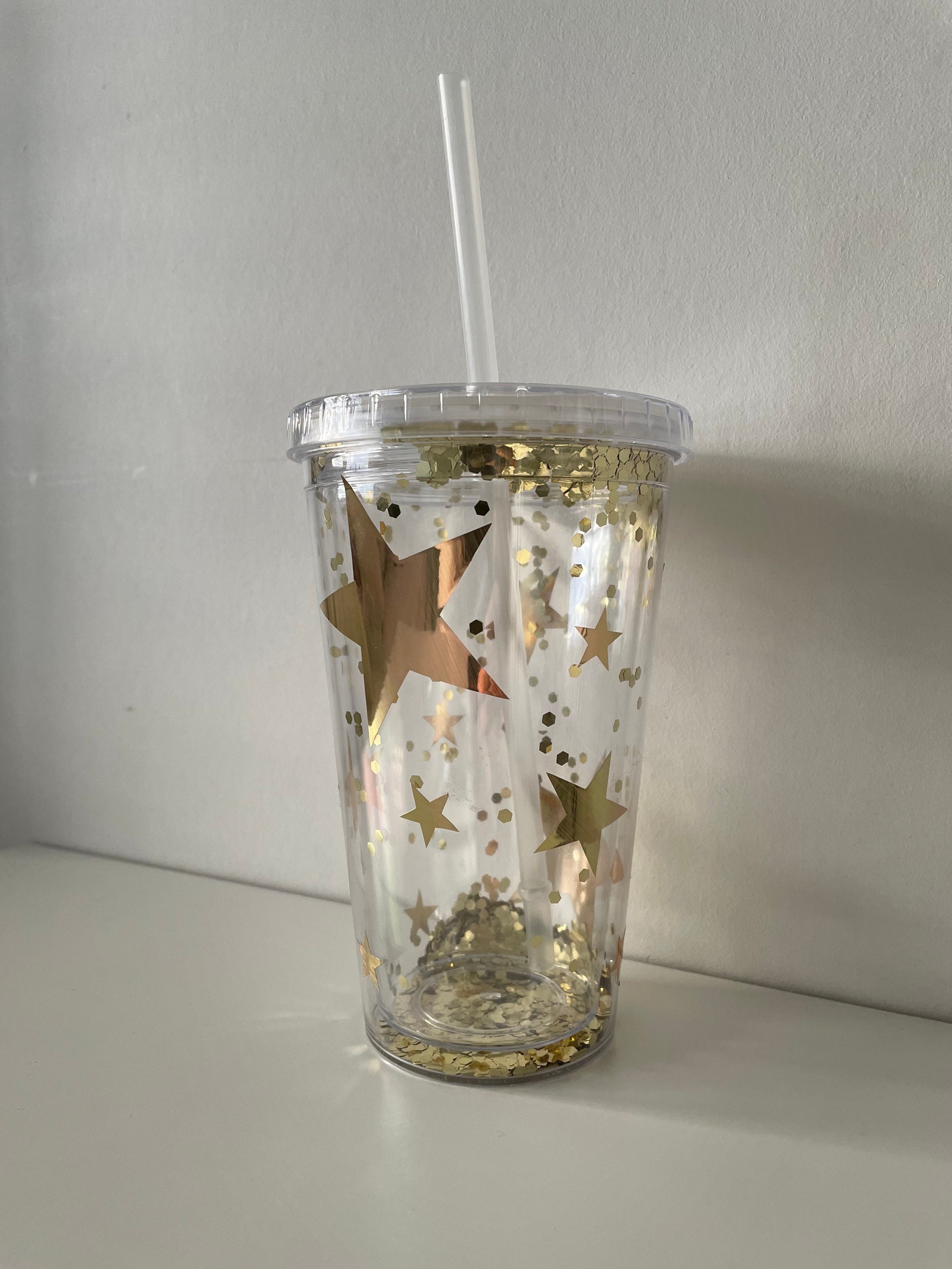Star Glitter Tumbler with Straw and Lid. Perfect Reusable Cup Etsy