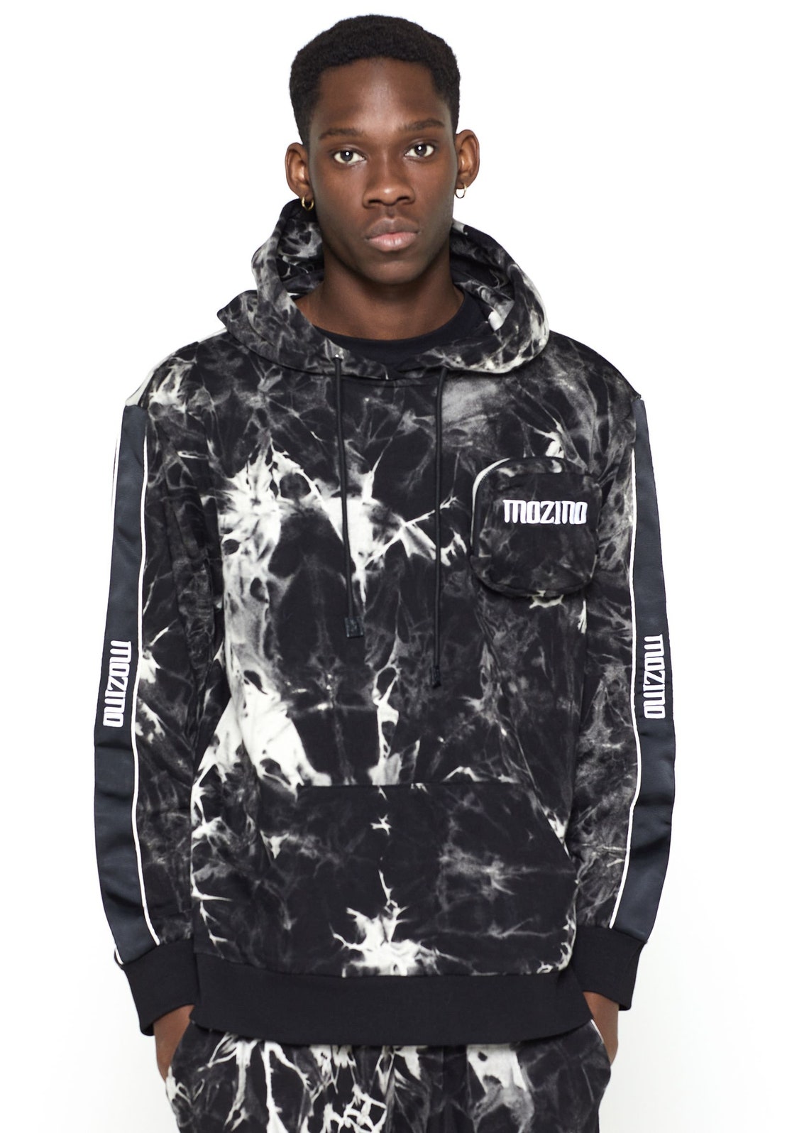 Black Unisex Tie Dye Hooded Sweatshirt Etsy