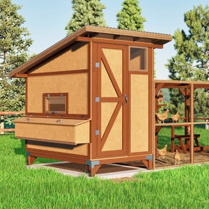 Chicken Coop With Run Plans, Diy Build Guide, Step by Step Instructions, Simple Chicken Coop Construction, PDF Book Instant Download