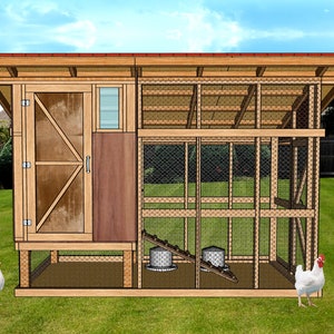 Rainproof Chicken Coop With Run Plans, Diy Build Guide, Step by Step Instructions, Simple Chicken Coop Constructions, PDF Instant Download
