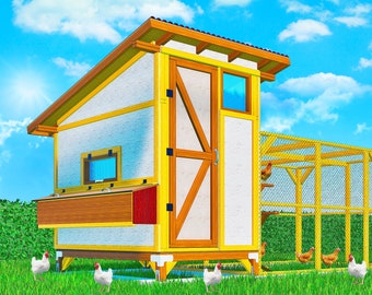 8 x 5 Chicken Coop Plans For 8-16 Chickens, Coop With Run Plans, Diy Build Guide, PDF Book Instant Download