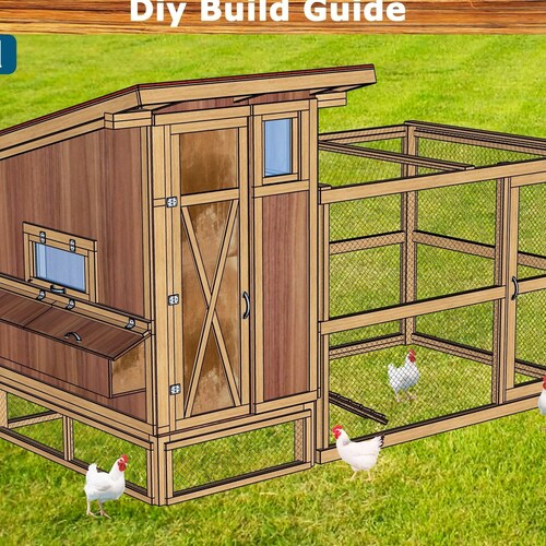 Modern Chicken Coop Plans Diy Chicken Coop With Run Plans Etsy