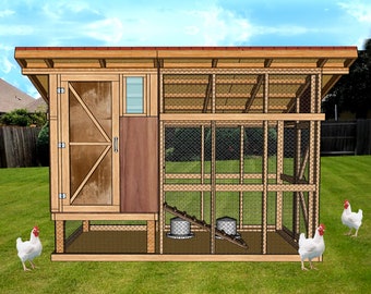 Chicken Coop With Run Plans, Diy Build Guide, Step by Step Instructions, Simple  Chicken Coop Construction, PDF Book Instant Download