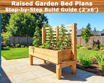 DIY Raised Garden Bed Plans 2x6: Planter Box with Trellis | Vegetable Garden Build Guide