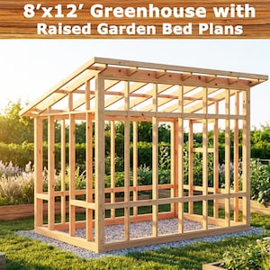 DIY Greenhouse Plans: 8x12 with Raised Garden Bed (PDF Download) image 5