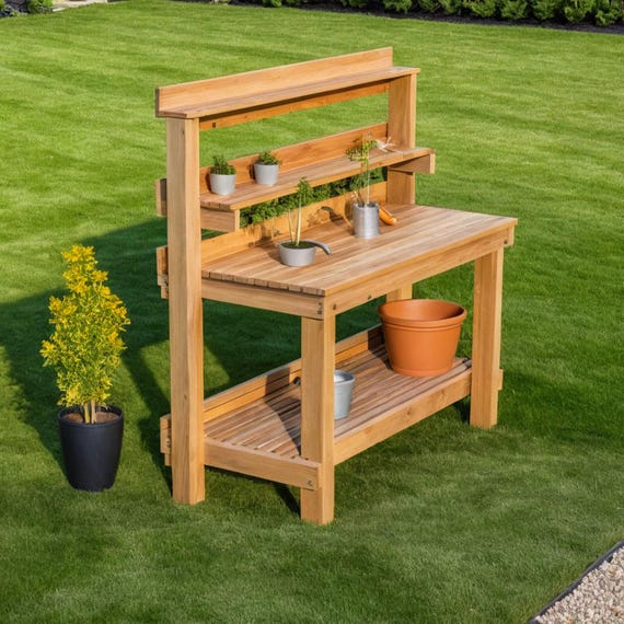 Potting Bench Plans DIY Garden Planter Table Plans, Greenhouse Plant Bench, Wood Potting Station Diy Build Guide, PDF Book Digital Download