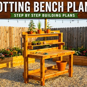 Plans de banc de rempotage bricolage : guide de construction de table de jardinière (téléchargement PDF) image 4