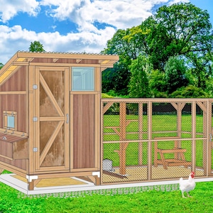 Plans de poulailler sans rendez-vous : grand poulailler à monter soi-même avec enclos (livre électronique à téléchargement immédiat)