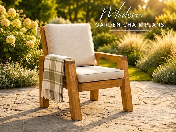 DIY Garden Chair Plans: Easy Woodworking Project, Modern Outdoor Furniture, Backyard Adirondack Chair Build