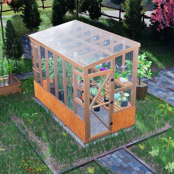 6x12 Greenhouse Building Plans PDF | DIY Wood Frame Greenhouse Guide Kit | Instant Download, Step-by-Step Instructions, Cut List Included