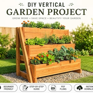3-Tier Planter Box Plans DIY | Vertical Garden Woodworking Projects, Tiered Plant Stand Backyard Build
