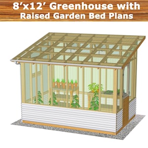 DIY Greenhouse Plans: 8x12 with Raised Garden Bed (PDF Download) image 12