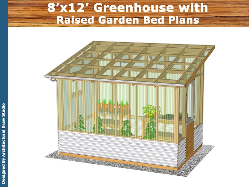 DIY Greenhouse Plans: 8x12 with Raised Garden Bed (PDF Download) image 12