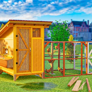 DIY Chicken Coop Plans with Run | Walk-In Hen House Design for 10–16 Chickens | Large Backyard Chicken Coop PDF, Chicken Coop Building Plans