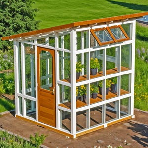Garden Greenhouse Plans, Backyard Greenhouse Plans Diy Greenhouse With Shelves Plans, Easy Greenhouse Building Plans, Instant Download