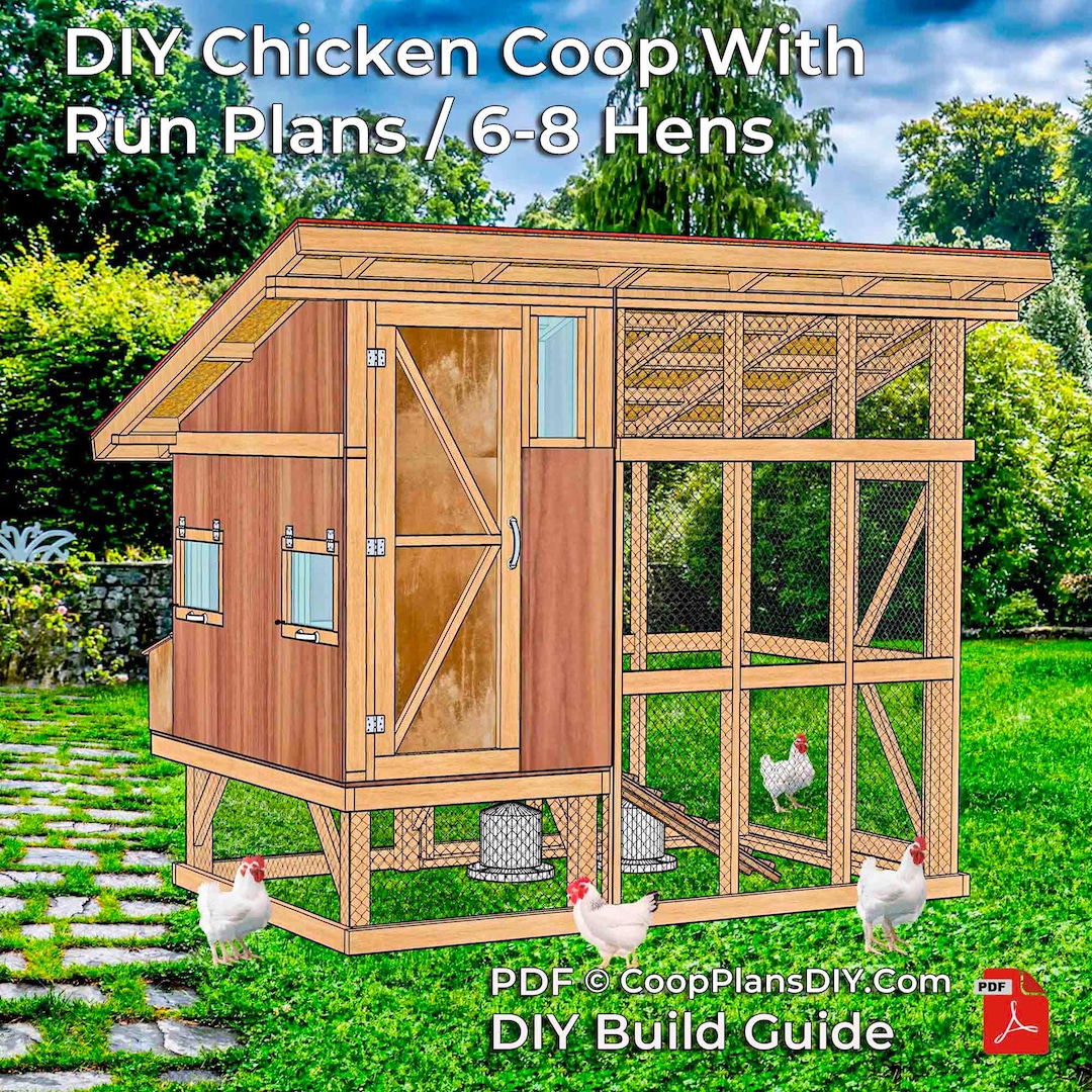 雨に強い鶏小屋の設計図（ラン付き）：DIY 構築ガイド（PDF