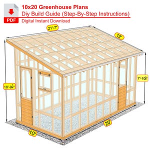 Planos de invernadero de 10x20: Proyecto de jardín trasero (PDF)
