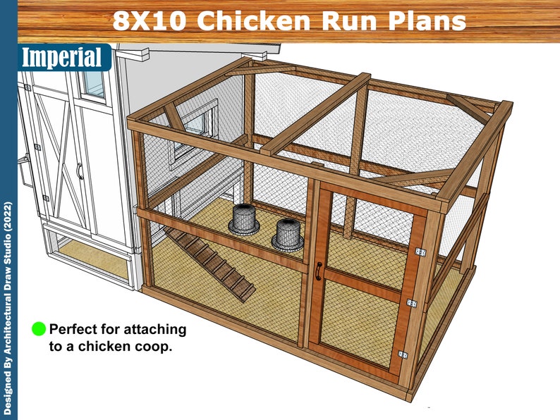 8 X 10 Easy Chicken Run Plans Diy Build Guide Step by Step Etsy