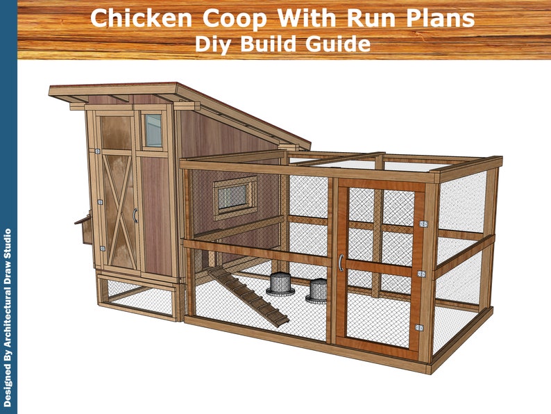Diy CHICKEN COOP PLANS With Run, Walk in Easy Chicken Coop & Run