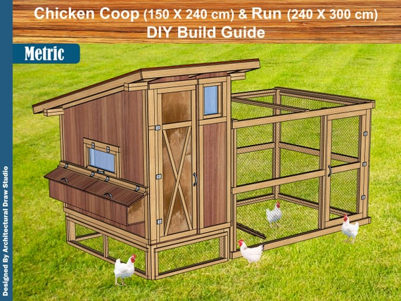 5x8 Chicken Coop Plans With Run DIY Build Guide Step by Step - Etsy