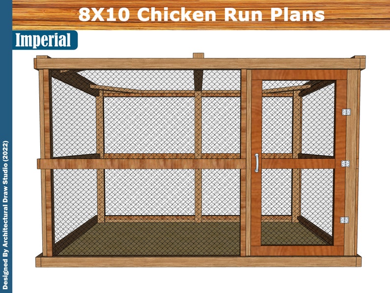 8 X 10 Easy Chicken Run Plans Diy Build Guide Step by Step Etsy