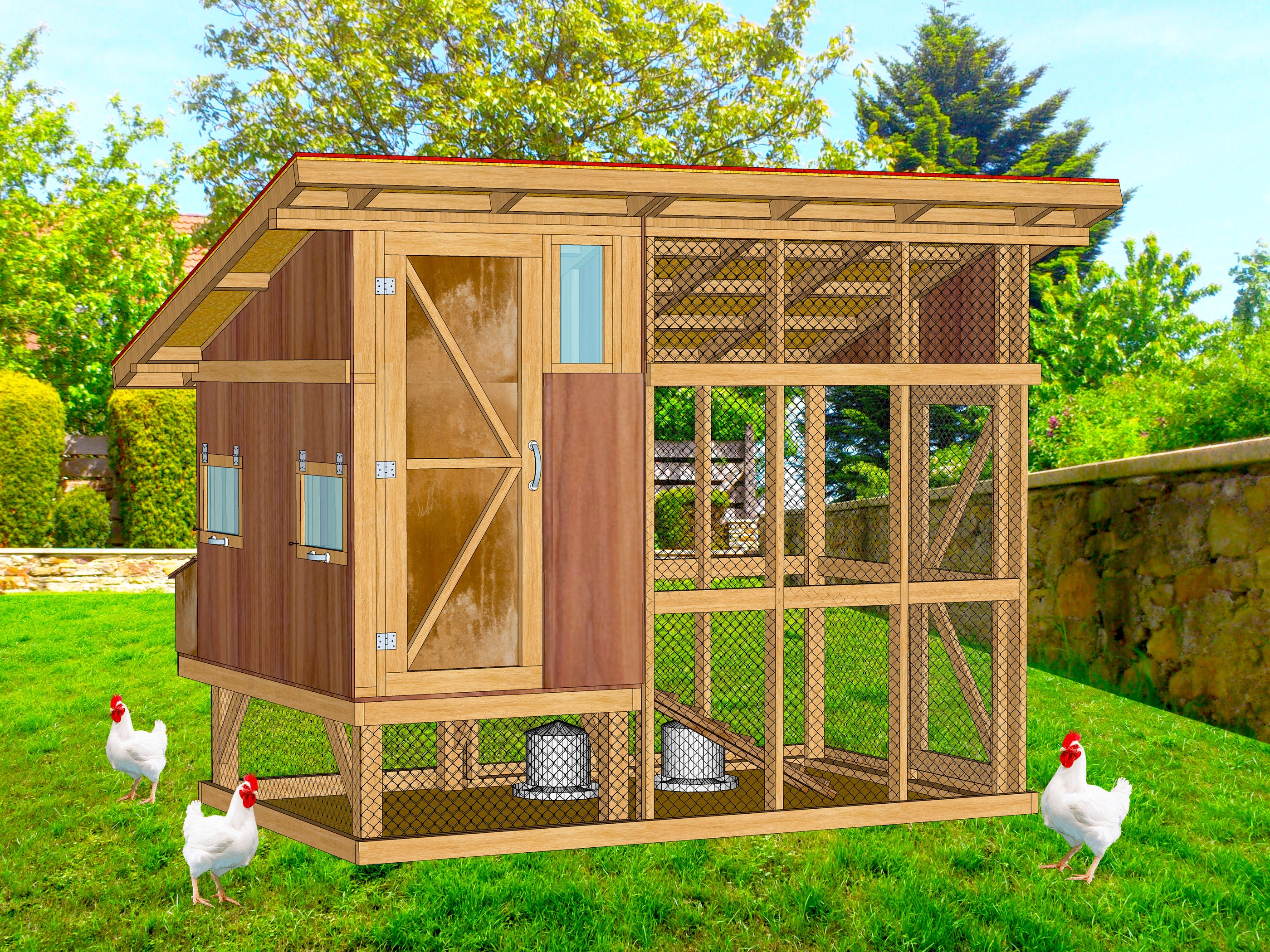 Easy Way To Make Chicken Coop At Home Using Wood and Iron Net