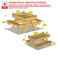 Chicknic Table Plans 32x17 in - DIY Chicken Picnic Table PDF Download ...