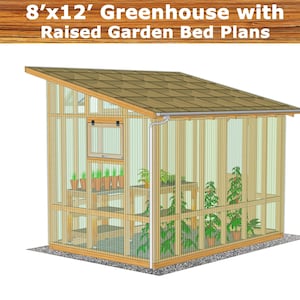 DIY Greenhouse Plans: 8x12 with Raised Garden Bed (PDF Download) image 8