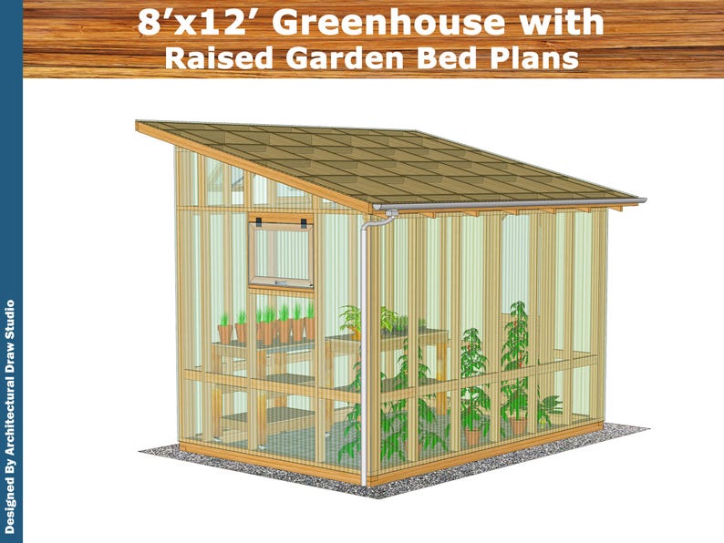 DIY Greenhouse Plans: 8x12 with Raised Garden Bed (PDF Download) image 8