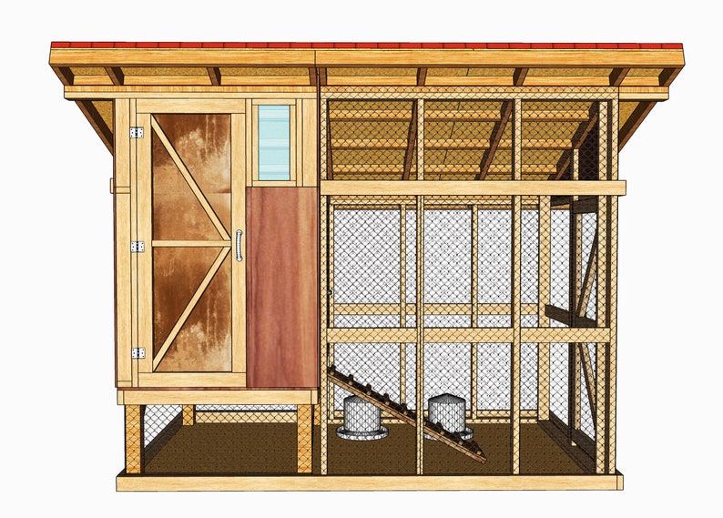 4x6 Chicken Coop & Run Plans Diy Build Guide Step by Step Etsy