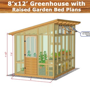 DIY Greenhouse Plans: 8x12 with Raised Garden Bed (PDF Download) image 4