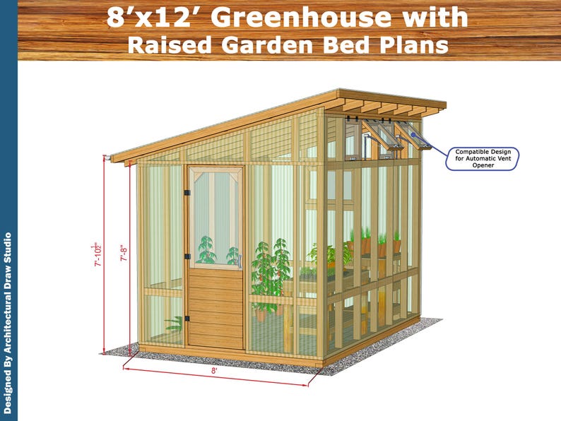 DIY Greenhouse Plans: 8x12 with Raised Garden Bed (PDF Download) image 4