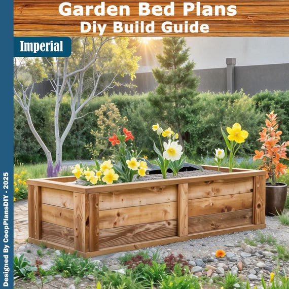 DIY Raised Garden Bed Plans, Outdoor Flower Planter Box Plans, Garden Box Build Guide, Easy to Build Woodworking Plans, Digital Download PDF