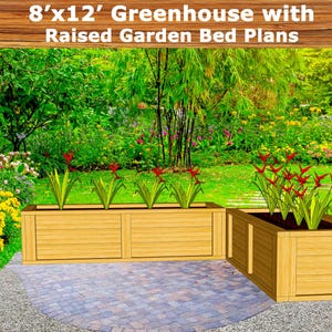 DIY Greenhouse Plans: 8x12 with Raised Garden Bed (PDF Download) image 10