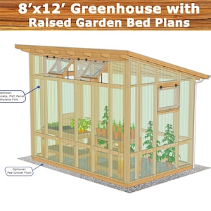 DIY Greenhouse Plans: 8x12 with Raised Garden Bed (PDF Download) image 6