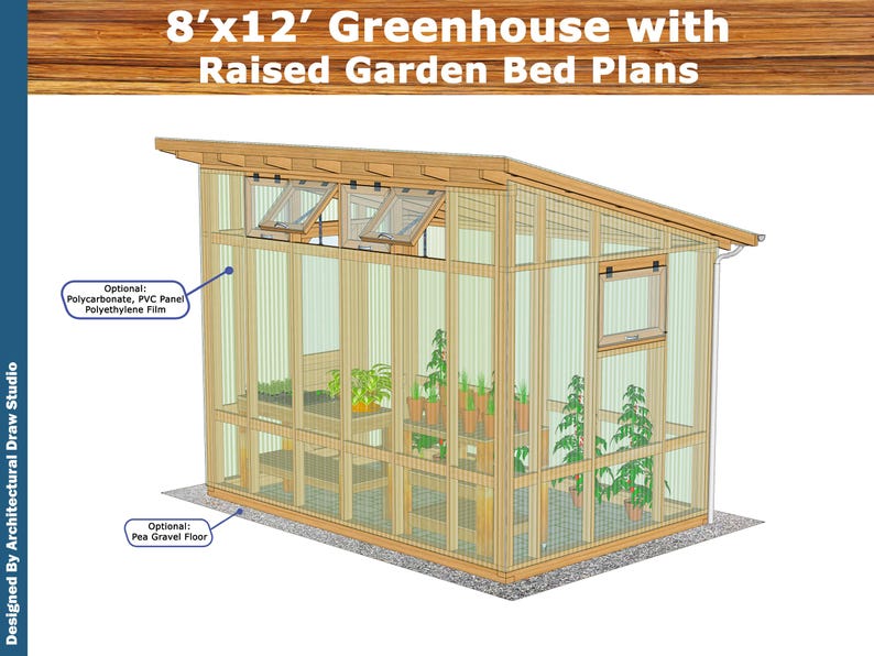 DIY Greenhouse Plans: 8x12 with Raised Garden Bed (PDF Download) image 6