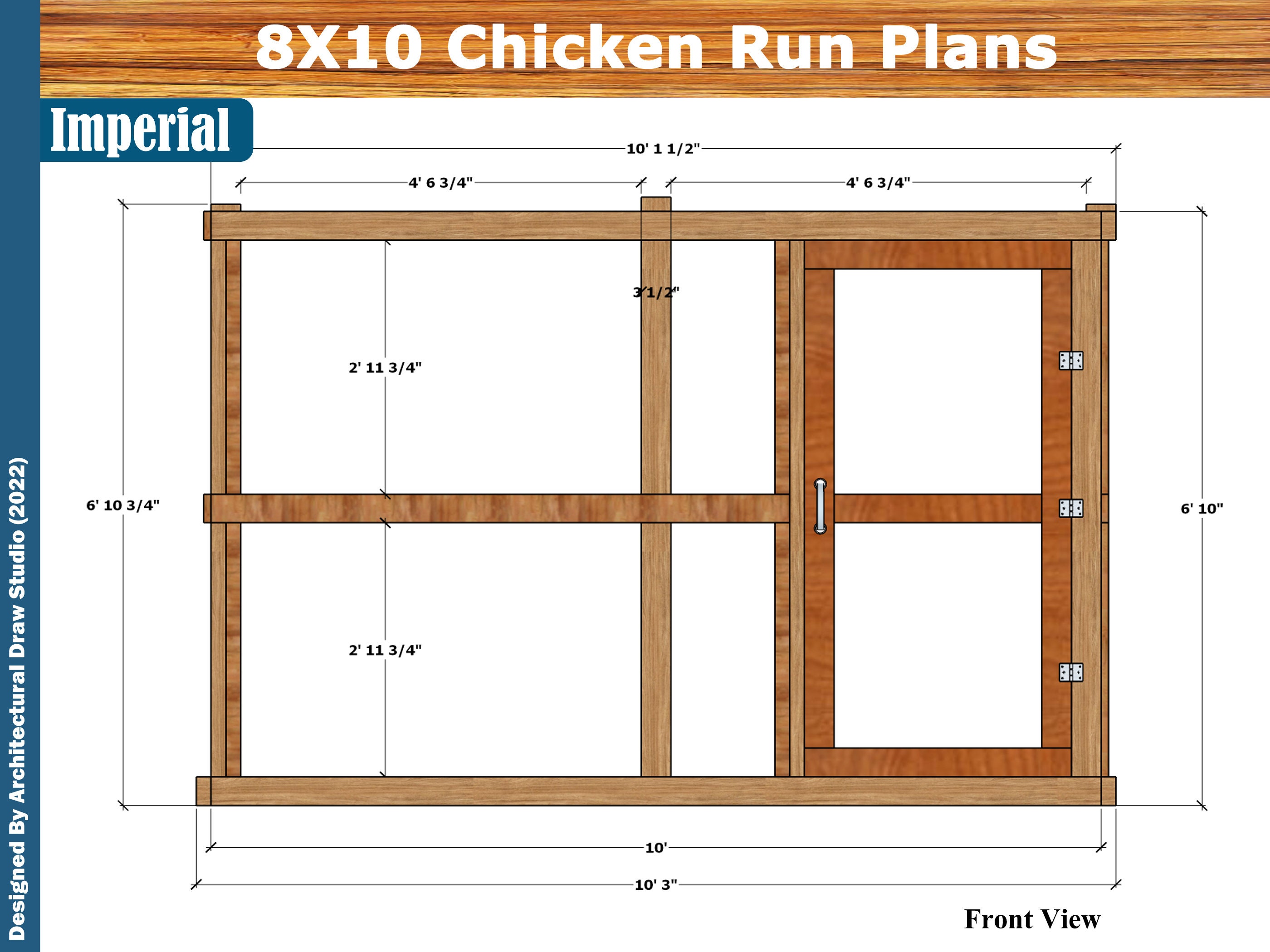 8 X 10 Easy Chicken Run Plans Diy Build Guide Step by Step Etsy