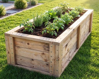 DIY Raised Garden Bed Plans: Beginner Woodworking (Digital Download PDF)