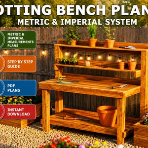 Plans de banc de rempotage bricolage : guide de construction de table de jardinière (téléchargement PDF) image 2