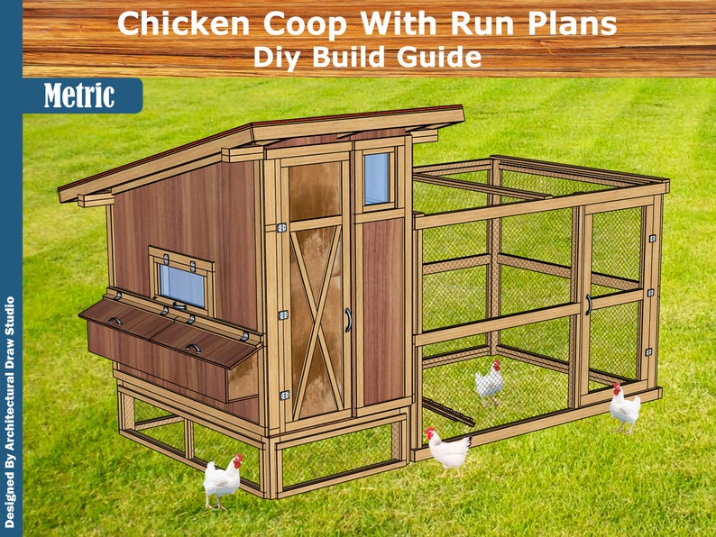 Diy CHICKEN COOP PLANS With Run, Walk in Easy Chicken Coop & Run