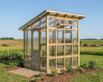 DIY Greenhouse Plans: Backyard Greenhouse with Shelves (PDF Download)