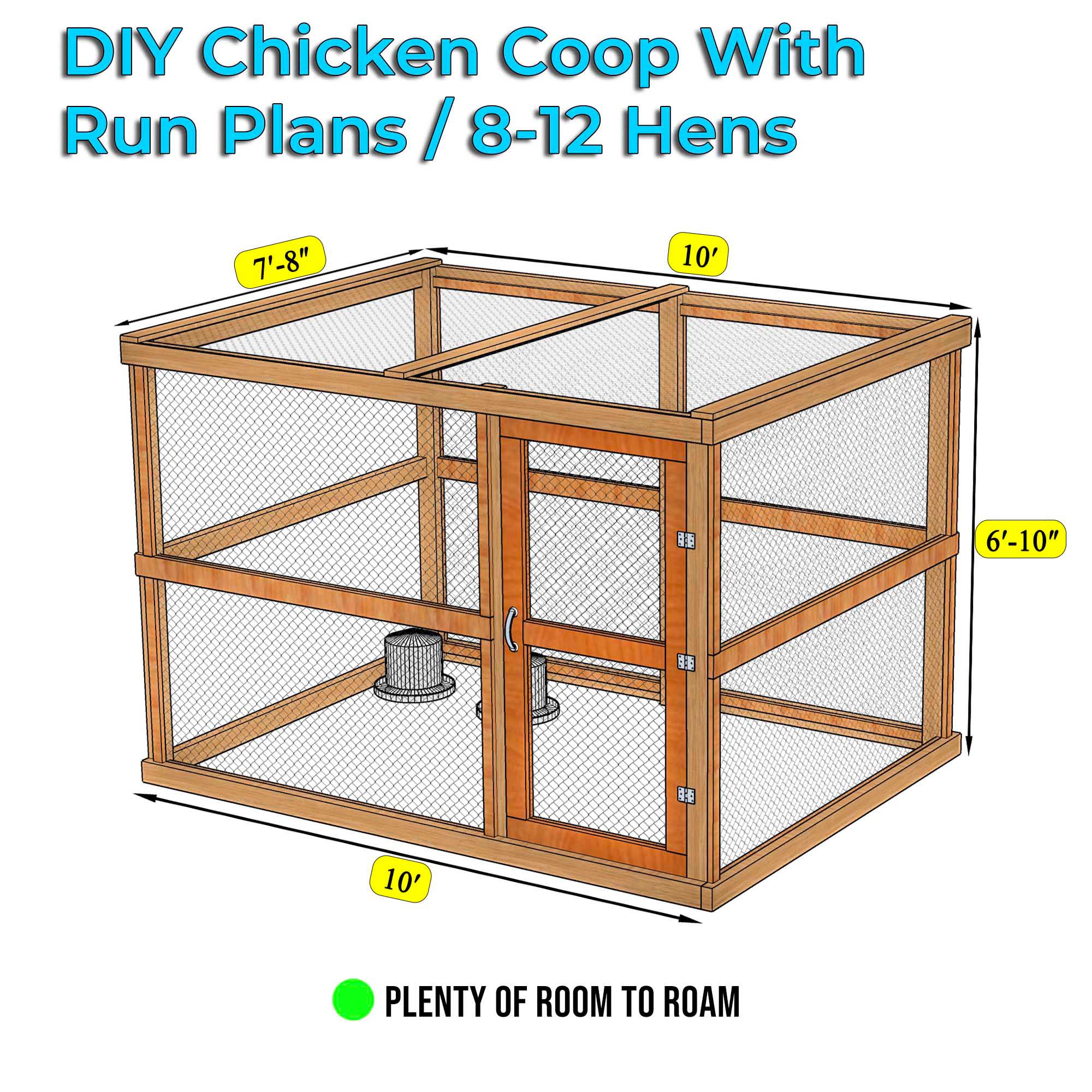 DIY Chicken Coop Plans With Run: Hen House Building Guide (PDF) - Etsy