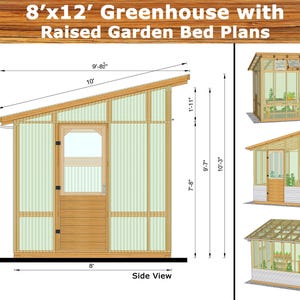 DIY Greenhouse Plans: 8x12 with Raised Garden Bed (PDF Download) image 9