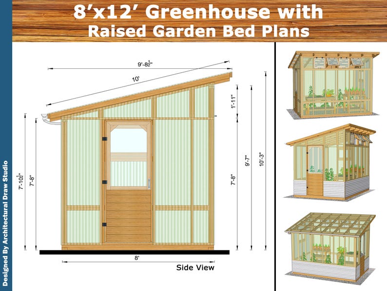 DIY Greenhouse Plans: 8x12 with Raised Garden Bed (PDF Download) image 9